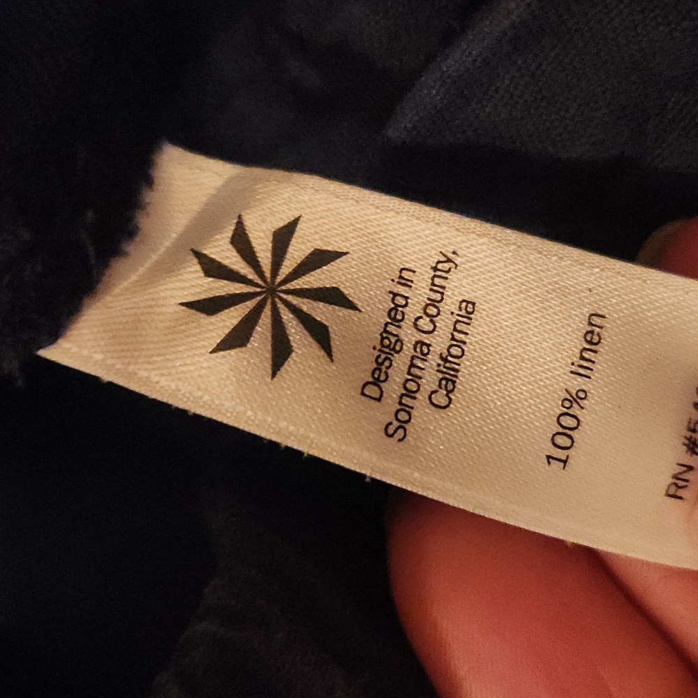 Athleta 100% Linen Dark Blue Pants Size 6 - Picture 9 of 9